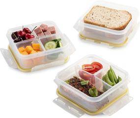 img 2 attached to 🥡 Komax Biokips Set-of-3 Snack Container With Compartments – 4 Compartment Food Containers with Lids – External Leakproof Snack Containers – BPA-Free & Dishwasher Safe