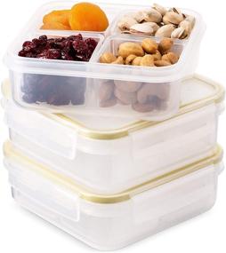 img 4 attached to 🥡 Komax Biokips Set-of-3 Snack Container With Compartments – 4 Compartment Food Containers with Lids – External Leakproof Snack Containers – BPA-Free & Dishwasher Safe