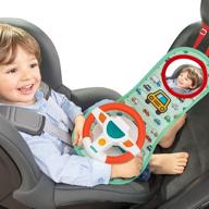 🚗 unih baby car seat toys with mirror, carseat steering wheel toy featuring music, lights, and interactive driving sounds logo