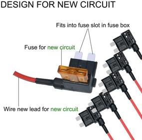 img 3 attached to Enhanced 2021 Version - Muhize Fuse Tap 12V Car Add-a-circuit Fuse TAP Adapter Fuse Holder + 5 Amp Standard APR ATO ATC Blade Fuse Kit (10 Pack)