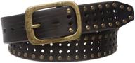 🔘 chic and timeless: vintage cowhide circle studded leather women's belt accessories logo