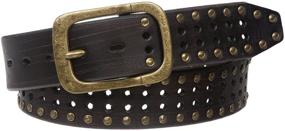 img 3 attached to 🔘 Chic and Timeless: Vintage Cowhide Circle Studded Leather Women's Belt Accessories