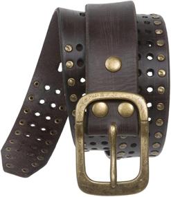 img 2 attached to 🔘 Chic and Timeless: Vintage Cowhide Circle Studded Leather Women's Belt Accessories