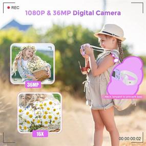 img 2 attached to 📷 NEZINI 2 Charging Mode Mini Kids Camera, 1080P Full HD 36MP Digital Camera with 2.4 Inch LCD, Vlogging Camera for Kids, 16X Zoom Compact Pocket Camera Point and Shoot Camera for Beginners (Purple)