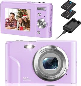 img 4 attached to 📷 NEZINI 2 Charging Mode Mini Kids Camera, 1080P Full HD 36MP Digital Camera with 2.4 Inch LCD, Vlogging Camera for Kids, 16X Zoom Compact Pocket Camera Point and Shoot Camera for Beginners (Purple)
