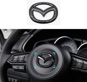 img 2 attached to MAXDOOL Red Steering Wheel Cover Sticker Sequins Frame Trim For Mazda 3 6 CX-3 CX-5 CX-9 Interior Accessories(Carbon Fiber)