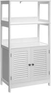 vasagle bathroom tall cabinet, freestanding linen tower with 2 open shelves and doors, matte white 🚪 - ideal storage solution for living room, kitchen, study, entryway - 23.6 x 12.8 x 48 inches (ubbc81wt) logo