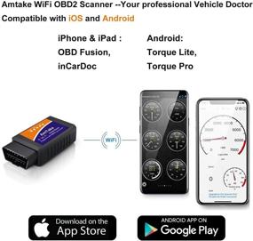 img 3 attached to 📱 Amtake Улучшенный OBD2 Сканер: Диагностическое устройство для автомобиля для iPhone и Android | WiFi OBDII | Стирание кодов ошибок и проверка света чек-двигателя | Поддерживает inCarDoc, OBD Fusion, Torque.