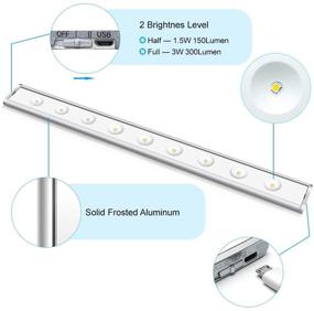 img 1 attached to 💡 5V LED Under Cabinet Lighting Kit - Plug-in, Warm White 3000K, 3W, 300LM for Kitchen, Bedroom, Closet, Garage - All-in-One