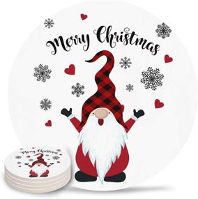 img 4 attached to 🎄 Coasters Drinks Absorbent for a Festive Christmas Housewarming Experience!