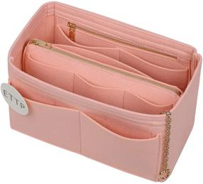 img 4 attached to Premium Felt Purse Organizer Insert with 2 Metal Zippers - Ideal for Speedy, Neverfull, Tote, Handbag | Available in 7 Vibrant Colors and 5 Convenient Sizes