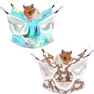 🐾 triple-layer small pet cage hammock for sugar gliders, guinea pigs, parrots, ferrets, hamsters, rats – plush hanging bed, ideal for playtime and sleep logo