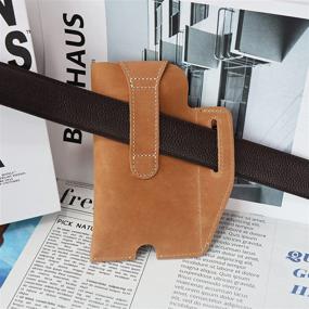 img 1 attached to SUOHU Leather Phone Holster For Men Belt Loop Tool Bag，Multifunction Cell Phone Holder Leather Pouch，Leather Key Holder Belt Pouches ，For IPhone 11 12 Pro Samsung Galaxy A20 Apple Phone (Light Coffee)