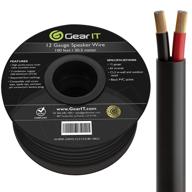 🔌 gearit pro series 12 gauge 2-conductor speaker wire - 100ft/30.48m, cca, cl3 rated, outdoor direct burial use (black) logo