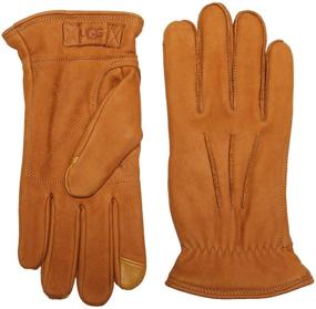 img 1 attached to UGG Leather Gloves Sherpa Lining Men's Accessories