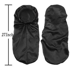 img 3 attached to 🔥 High-quality 2 Pcs Bonnet for Braids & Dreadlocks – Extra Long, Soft Elastic Band, Silky Satin Sleep Cap for Curly Hair