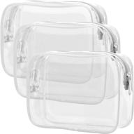 ✈️ tsa approved clear toiletry bag 3-pack by packism: quart size travel makeup cosmetic bag set for men and women - carry-on airport compliant bag, airline friendly logo