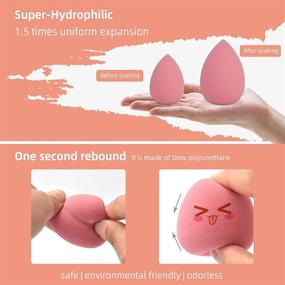 img 3 attached to 🌸 Enhanced SEO: Pink Beauty Blender Makeup Sponge Set with Storage Box for Flawless Liquid Application