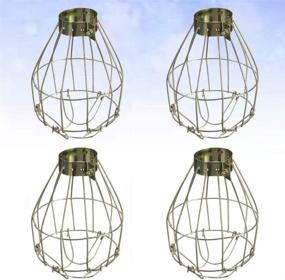 img 3 attached to Vintage Metal Lamp Bulb Guards: Industrial Pendant Decor for Home Bar - Uonlytech 4pcs Light Cage Hanging Lamp Covers