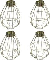 vintage metal lamp bulb guards: industrial pendant decor for home bar - uonlytech 4pcs light cage hanging lamp covers логотип