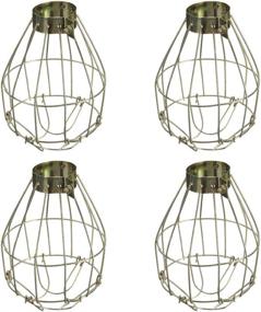 img 4 attached to Vintage Metal Lamp Bulb Guards: Industrial Pendant Decor for Home Bar - Uonlytech 4pcs Light Cage Hanging Lamp Covers