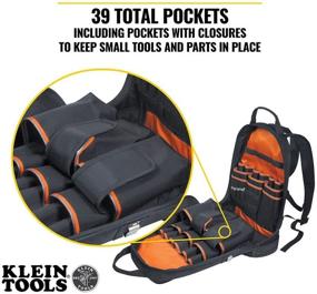 img 2 attached to 🎒 Klein Tools Tradesman Pro 55421BP-14 Tool Bag Backpack: Heavy Duty Tool Organizer and Carrier with 39 Pockets, Molded Base for Enhanced Storage