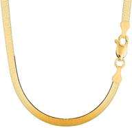 🔶 high-quality 14k solid yellow gold herringbone chain necklace or bracelet with lobster-claw clasp - perfect for pendants and charms (7", 8", 16", 18", 20" or 24 inch) logo