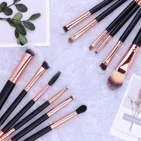 img 3 attached to Docolor 6Pcs Double Sided Makeup Brush Set: Professional Dual-ended Brushes for Flawless Foundation, Blending Eyeshadow, Eyebrow Grooming, and Travel Makeup Kits