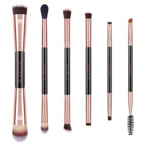 img 4 attached to Docolor 6Pcs Double Sided Makeup Brush Set: Professional Dual-ended Brushes for Flawless Foundation, Blending Eyeshadow, Eyebrow Grooming, and Travel Makeup Kits