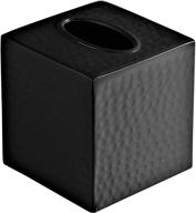 monarch abode monarch hand hammered metal tissue box cover: elegant matte black décor accessory logo