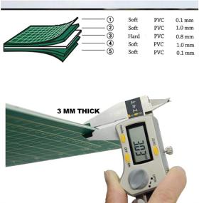 img 2 attached to 🔪 Double Sided Self Healing Cutting Mat - 2 PCS, Rotary Cutting Board with Grid & Non Slip Surface for Craft, Fabric, Quilting, Sewing, Scrapbooking Project, incl. Rotary Cutter