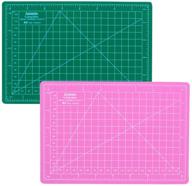 🔪 double sided self healing cutting mat - 2 pcs, rotary cutting board with grid & non slip surface for craft, fabric, quilting, sewing, scrapbooking project, incl. rotary cutter logo