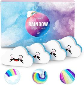 img 4 attached to 🌈 Ribivaul Rainbow Bath Bombs Christmas Gift Set: Natural Ingredients, Dreamy Rainbow Effect, Perfect Bubble Bath Bomb for Kids and Women at Holiday and Birthday