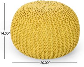 img 3 attached to Vibrant Yellow Christopher Knight Home Nahunta Pouf – Stylish and Versatile