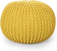 vibrant yellow christopher knight home nahunta pouf – stylish and versatile logo