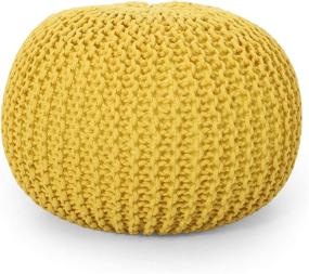 img 4 attached to Vibrant Yellow Christopher Knight Home Nahunta Pouf – Stylish and Versatile