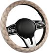 steering wheel cover-15 inch breathable anti-slip linen auto steering wheel protector accessories universal fit for sedan logo