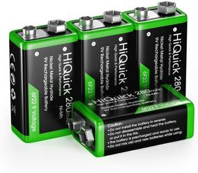 img 4 attached to HiQuick 9V Rechargeable Batteries: 4 Pack, High Capacity 280mAh Ni-MH, Low Self-Discharge for Smoke Alarm Detectors