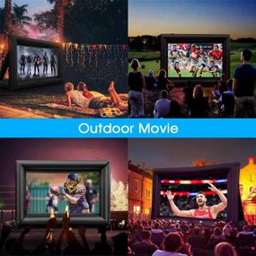 img 1 attached to 🎬 16FT Inflatable Movie Screen with Built-in Blower & Storage Bag - Outdoor TV Projector Screen for Family Movies, Party Games, Backyard Pool, Home Theater Cinema - Portable Mega Projector Screen