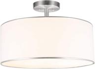 🔆 co-z drum light: 18" brushed nickel 3-light chandelier for contemporary ceiling lighting in kitchen, hallway, dining room, bedroom, bathroom логотип