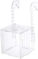 popetpop fish tank breeding isolation box: multipurpose acrylic parenting box for hatching & incubating fish, suction cup pattern, 101011cm logo
