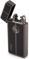 🔫 gun metal tesla coil lighters - usb rechargeable, windproof, dual arc lighter logo