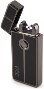 img 3 attached to 🔫 Gun Metal Tesla Coil Lighters - USB Rechargeable, Windproof, Dual Arc Lighter