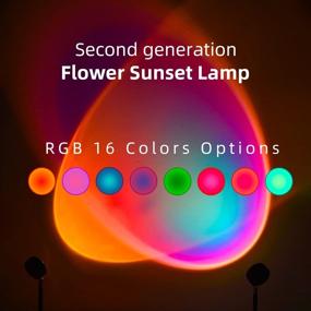 img 3 attached to 360 Degree Rotating Sunset Lamp Projection with 16 Color Rainbow, Romantic Night Light for Christmas Decor, Photography Background, Party, Bedroom – Color Changing Sunset Light with Remote Control