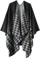 🧥 chic women's vintage pattern poncho 1: timeless black accessory for women logo