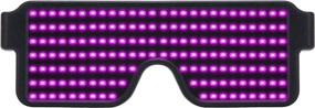 img 4 attached to LED Glasses Light Up Dynamic Party Favor Glasses Festival Christmas USB Rechargeable LED Rave Glowing Flashing Glasses