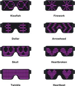 img 3 attached to LED Glasses Light Up Dynamic Party Favor Glasses Festival Christmas USB Rechargeable LED Rave Glowing Flashing Glasses