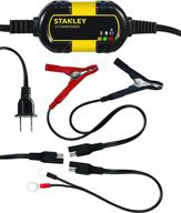 ⚡️ stanley bm1s 1 amp 12v battery charger/maintainer with cable clamps, o-ring terminals - fully automatic logo