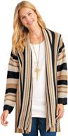 stylish and cozy: anthony richards women's long cardigan sweater - open front logo