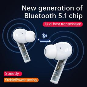 img 3 attached to Беспроводные наушники KRAFTCARE Bluetooth 5.1 | 4 встроенных микрофона | Шумоподавление при звонках | Время работы 30 часов | Зарядка через USB-C | Водонепроницаемость IPX7 | Управление касанием | Спортивная музыка